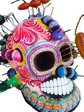 Cargar imagen en el visor de la galería, Cráneo con Insectos (rosa)