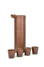 Cargar imagen en el visor de la galería, Juego de 4 Mezcaleros + Jarra Alta Café Oscuro