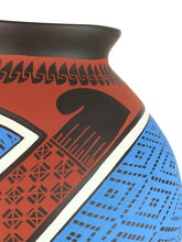 Cargar imagen en el visor de la galería, Vasija Gde Café Deco Rojo y Azul LO