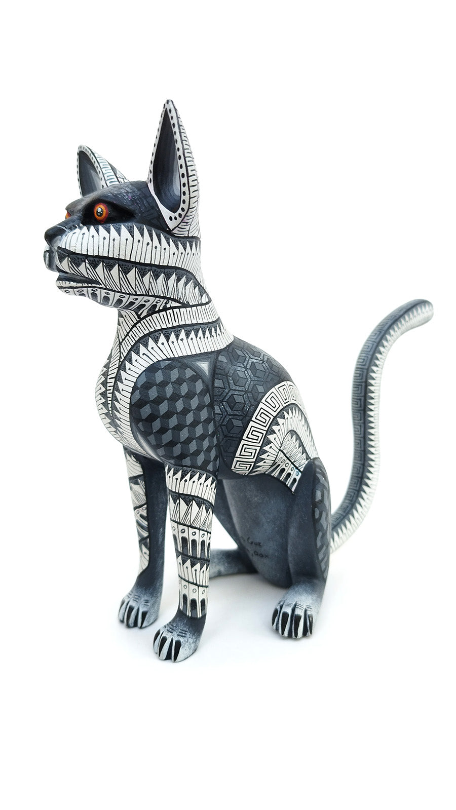 Gato Tona Alebrije Escultura Popular Madera Oaxaca