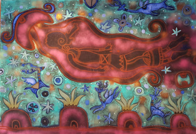 Obra original pintura David Gutiérrez arte mexicano óleo arenas sobre lienzo