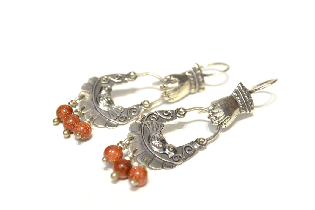 Aretes Manitas con Agata