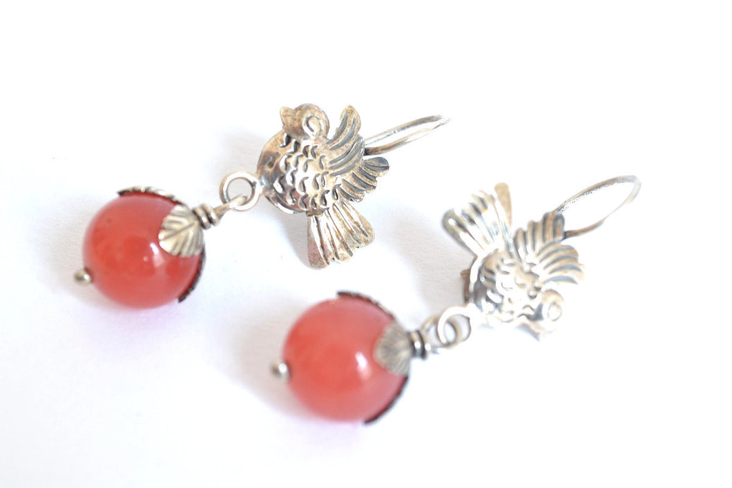 Aretes Pajarito y Piedra Rodocrosita