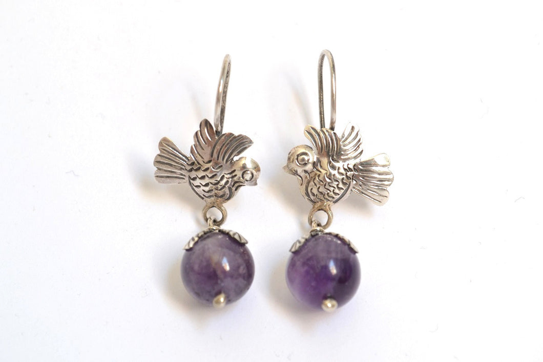 Aretes Pajarito y Amatista