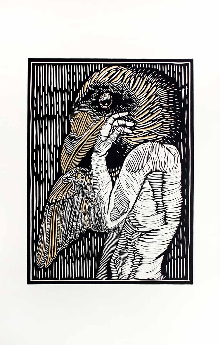 Obra Grabado Linografía Carlos Soto